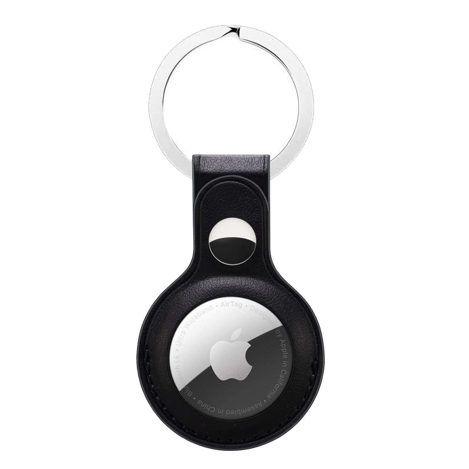 Llavero AirTag de piel PU - negro