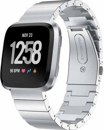 Correa de eslabones de acero para el Fitbit Versa - plata