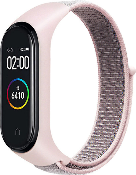 Xiaomi Mi band 3/4/5/6 cinta de nylon con lazo - arena rosa