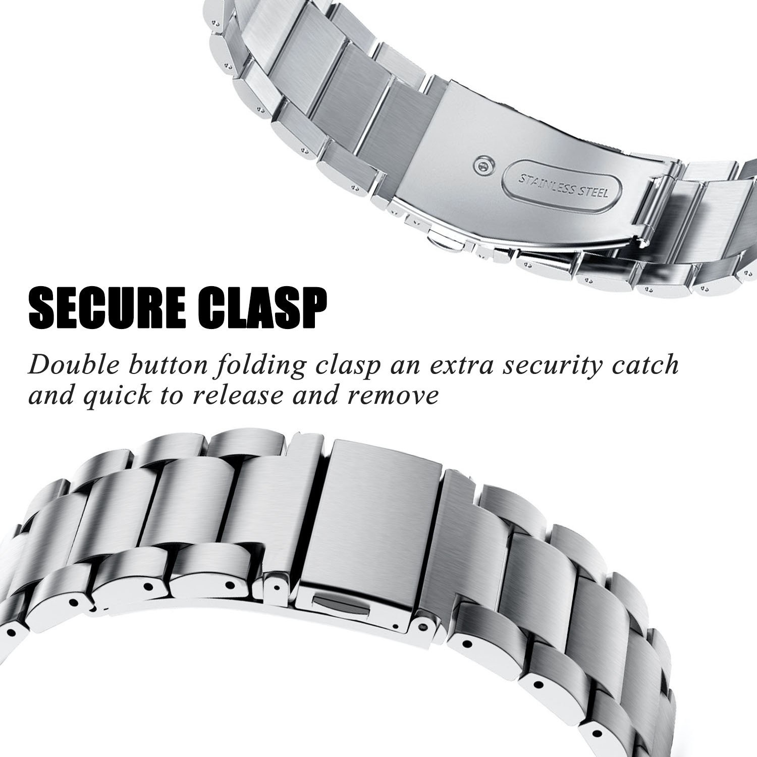Correa de eslabones de acero con cuentas para el Fitbit Versa - plata
