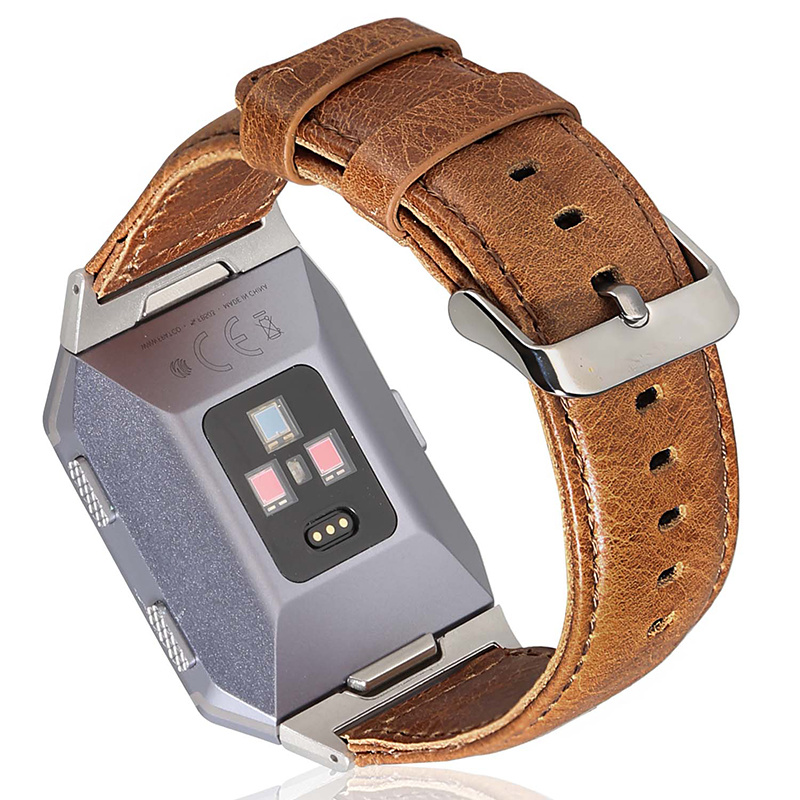 Correa de cuero genuino para el Fitbit Ionic - marrón claro