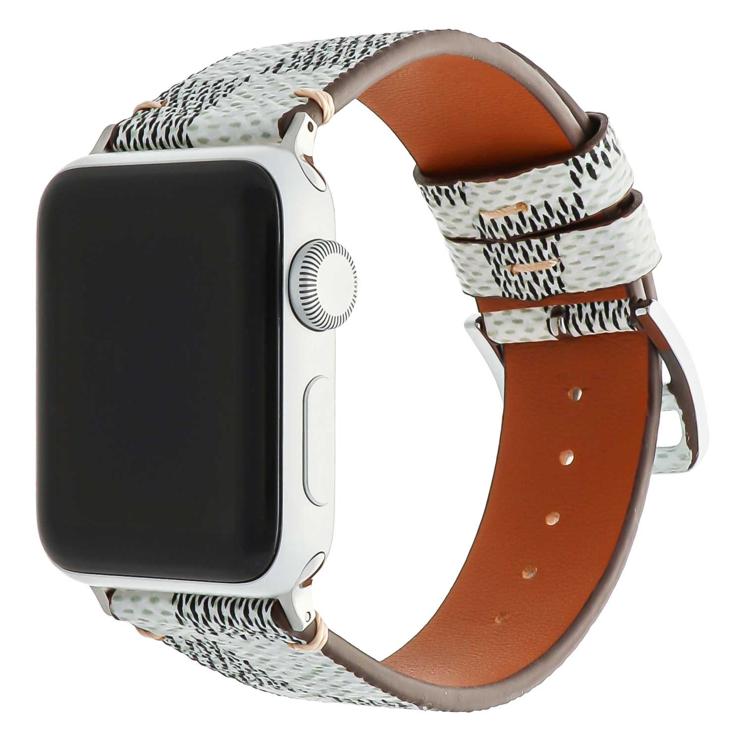 Correa de rejilla de piel para el Apple Watch - blanca