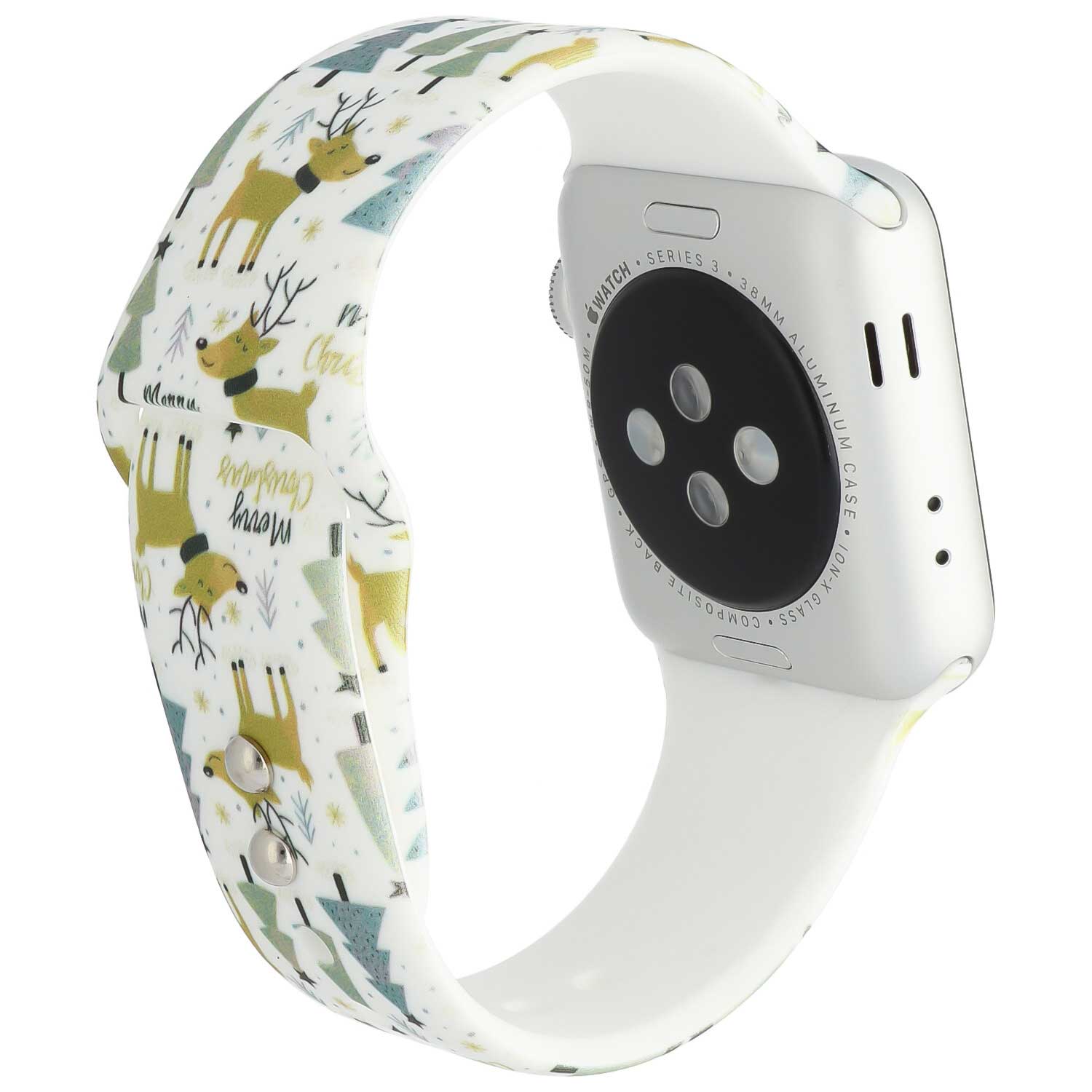 Correa deportiva estampada para el Apple Watch - Árbol de Navidad blanco