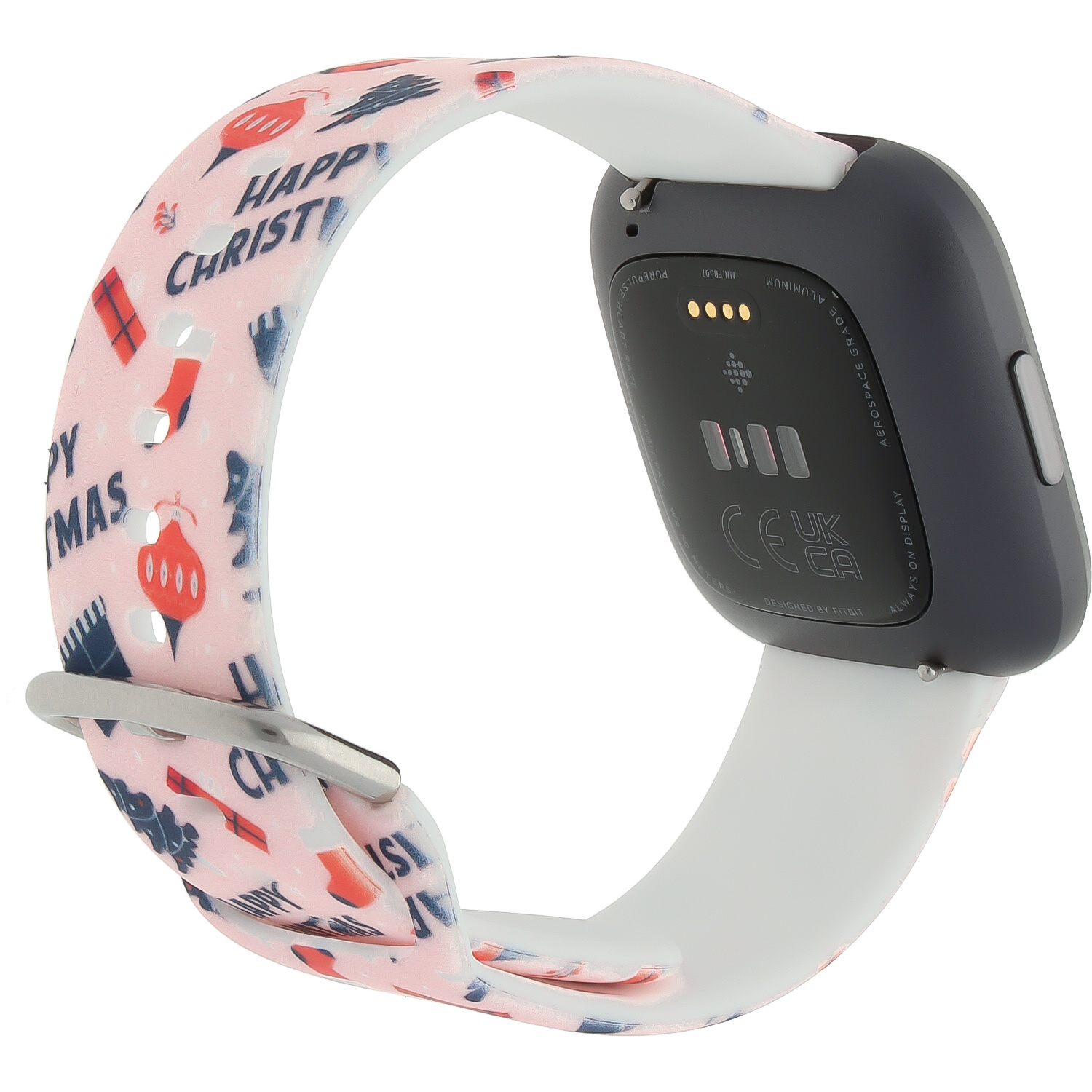 Correa deportiva estampada para el Fitbit Versa - Rosa Navidad