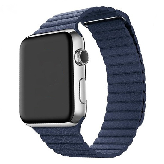Apple Watch Correa acanalada de piel PU - azul