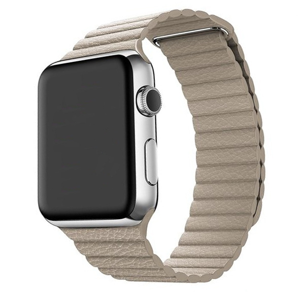 Apple Watch Correa acanalada de piel PU - caqui