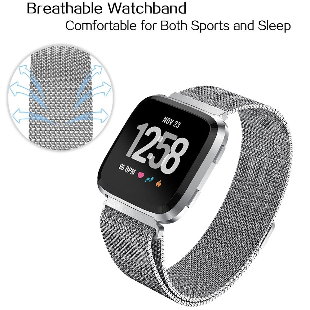 Correa Milanese loop para el Fitbit Versa - plata