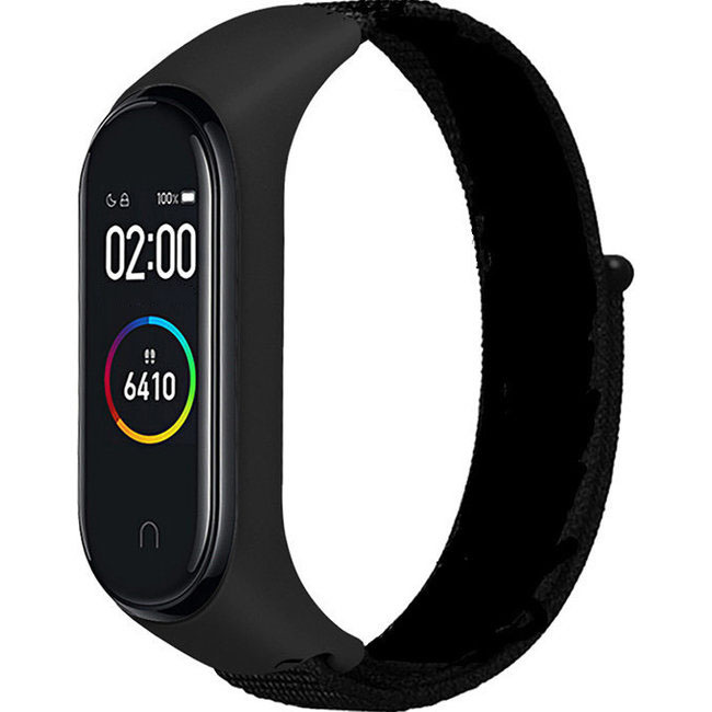 Xiaomi Mi band 3/4/5/6 cinturón de nylon para correr - negro