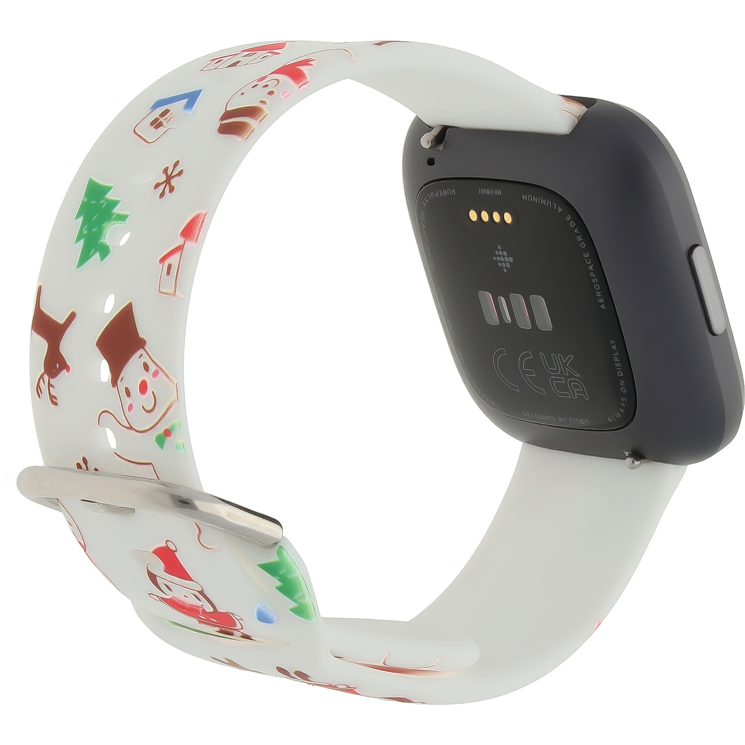 Correa deportiva estampada para el Fitbit Versa - Navidad muñeco de nieve blanco