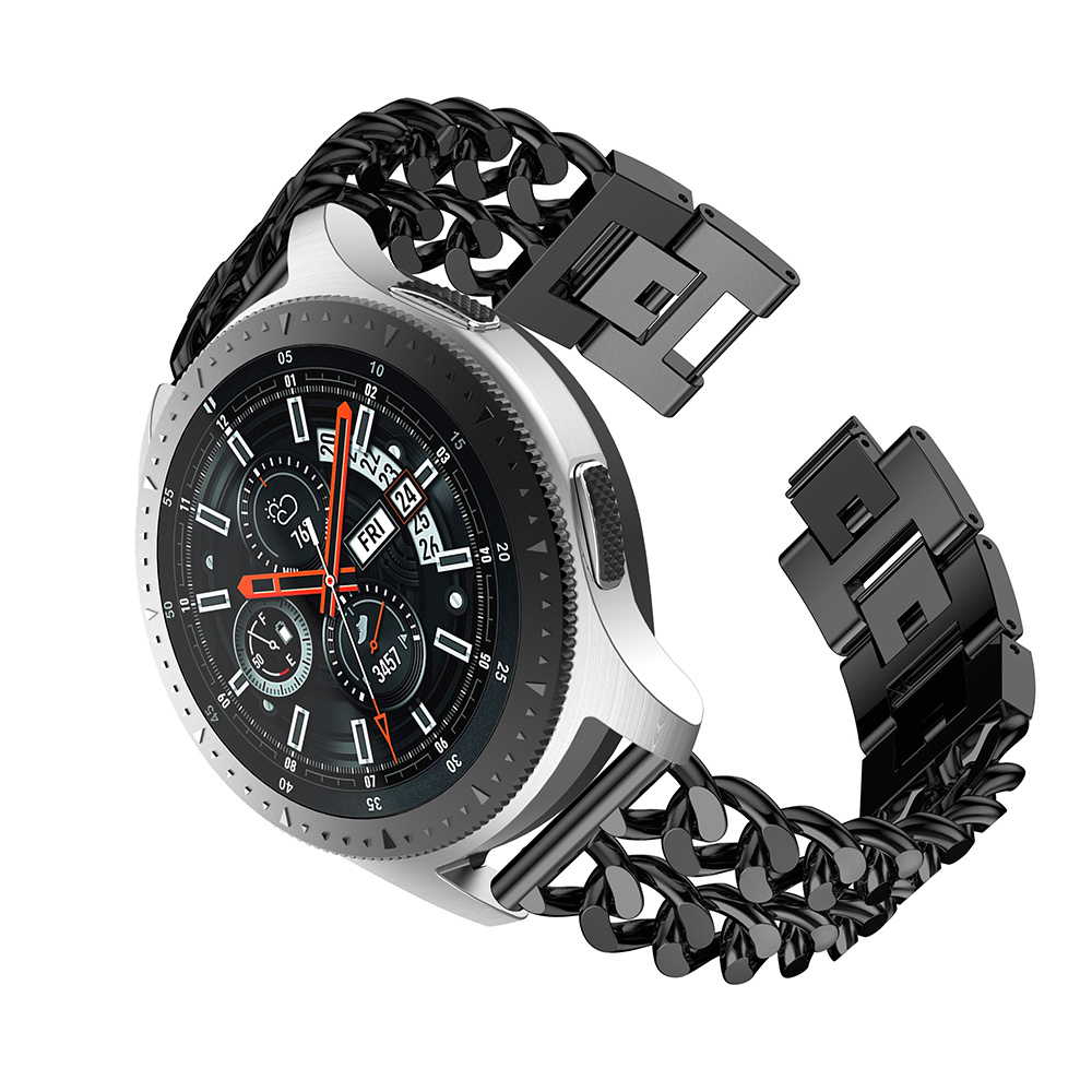 Correa de eslabones de vaquero de acero para el Samsung Galaxy Watch - negra