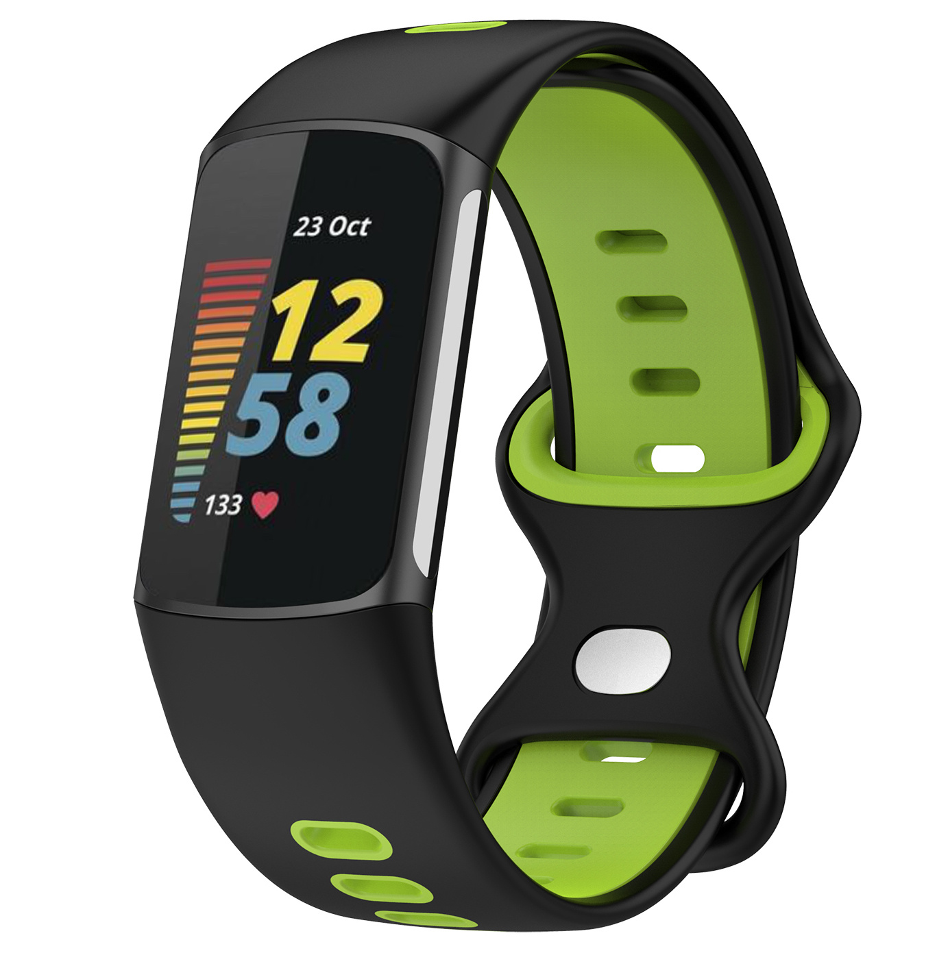  Fitbit Charge 5 doble banda deportiva - negro amarillo