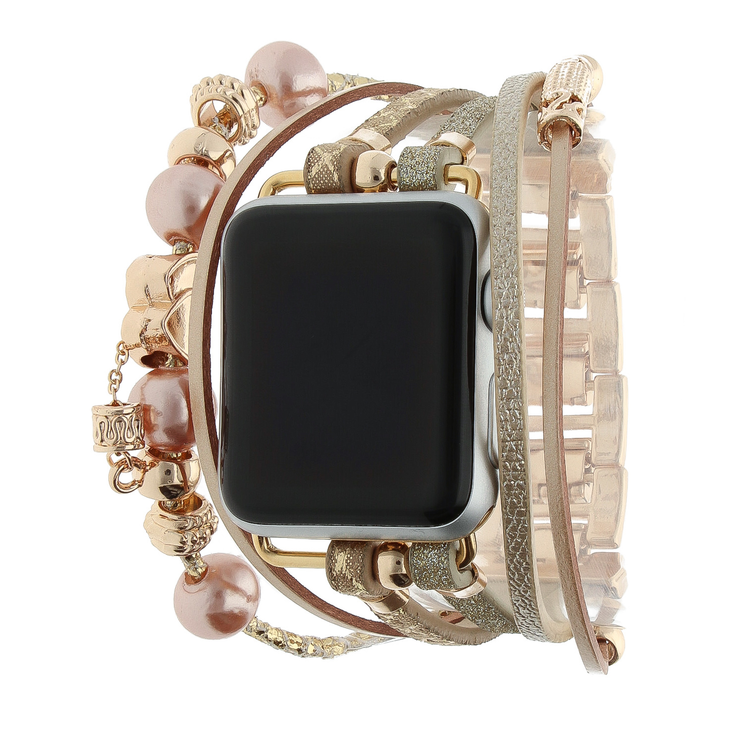 Apple Watch accesorios de acero correa de eslabones - brillo dorado