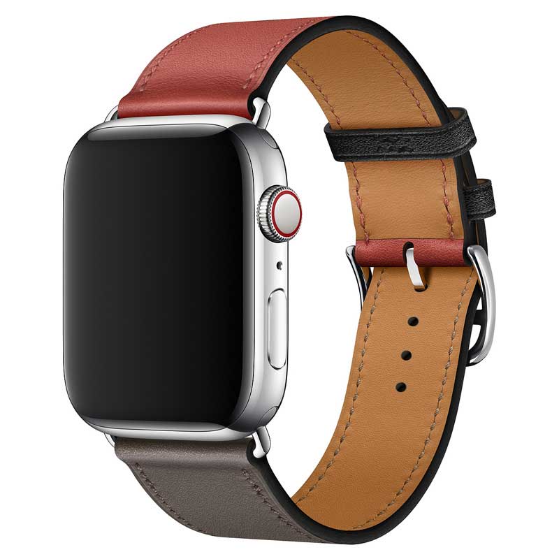 Correa de piel sing tour para el Apple Watch - rojo gris