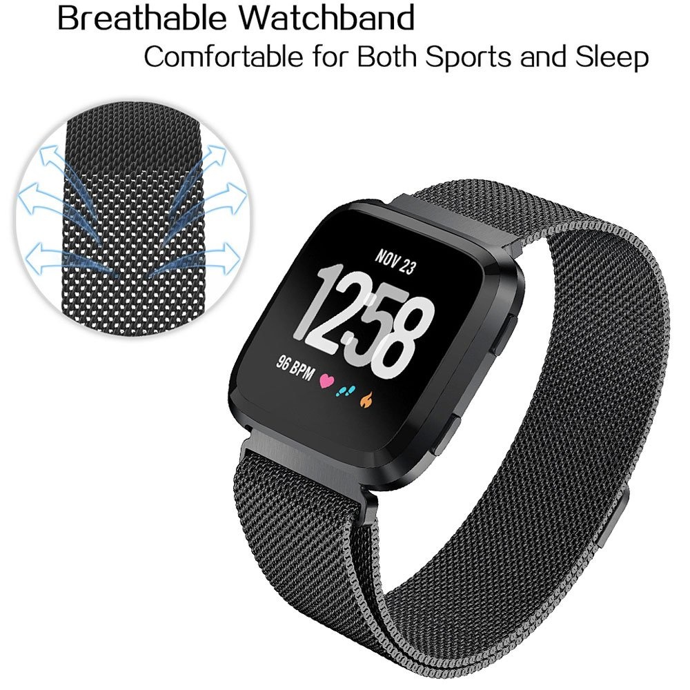 Correa Milanese loop para el Fitbit Versa - negro