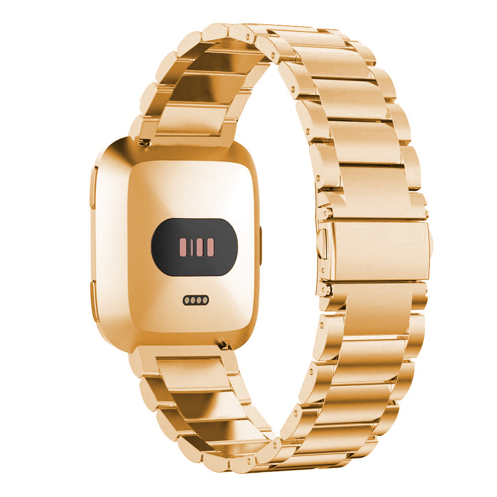 Correa de eslabones de acero con cuentas para el Fitbit Versa - oro rosa