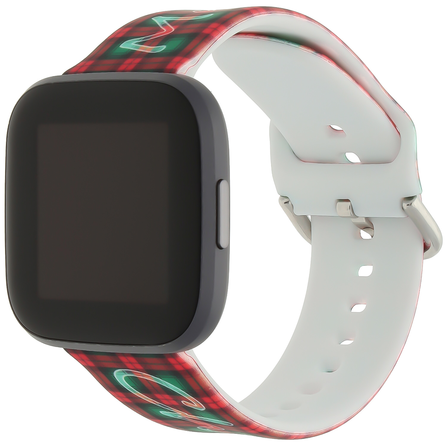 Correa deportiva estampada para el Fitbit Versa - A cuadros navideños