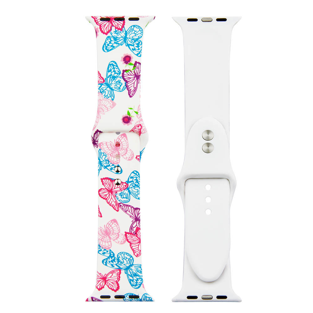 Correa deportiva estampada para el Apple Watch - rosa mariposa