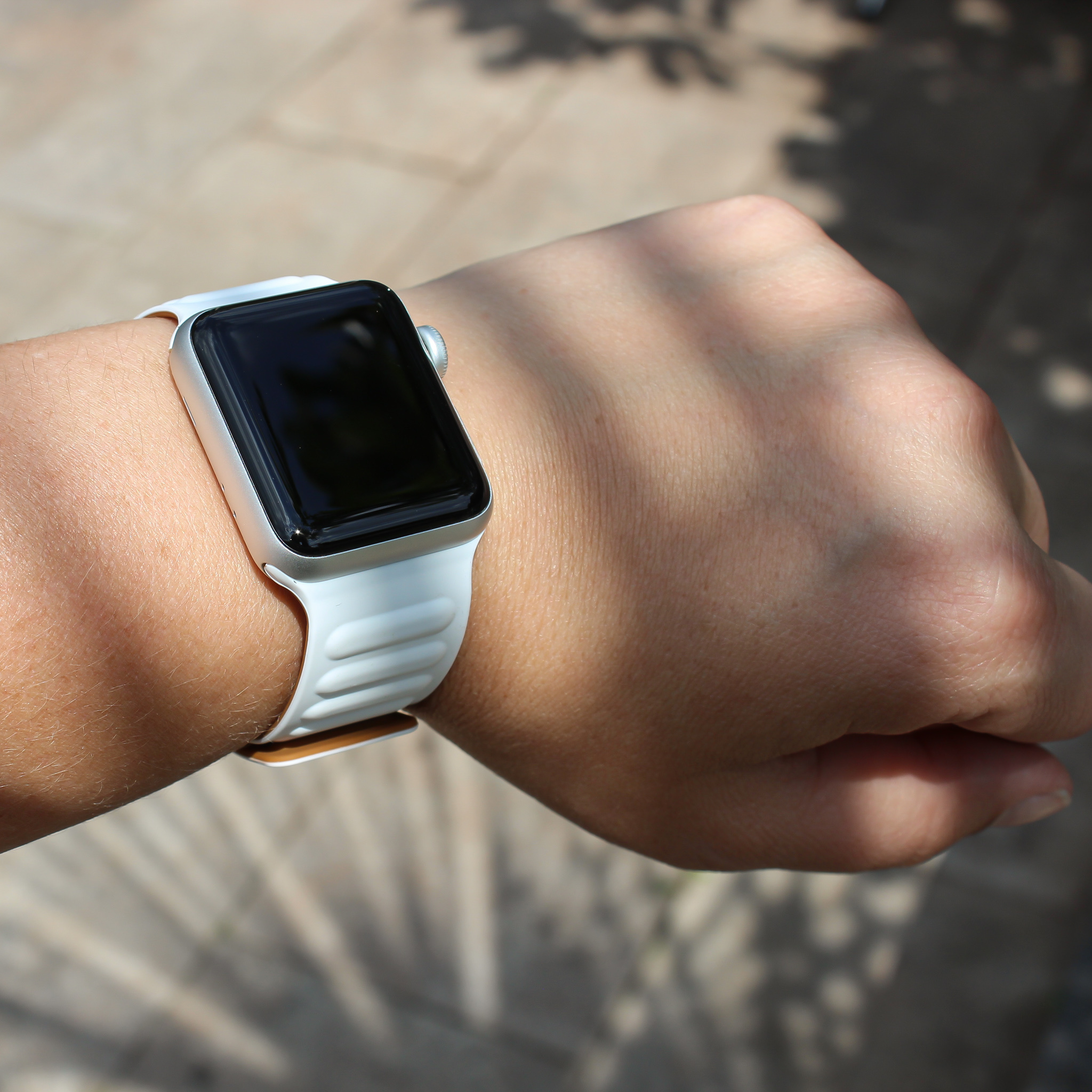 Correa deportiva individual acanalada para el Apple Watch - blanca 38, 40 y 41 mm