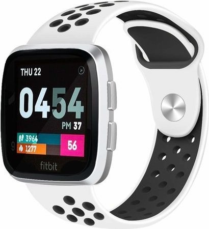  Fitbit Versa doble banda deportiva - blanco negro