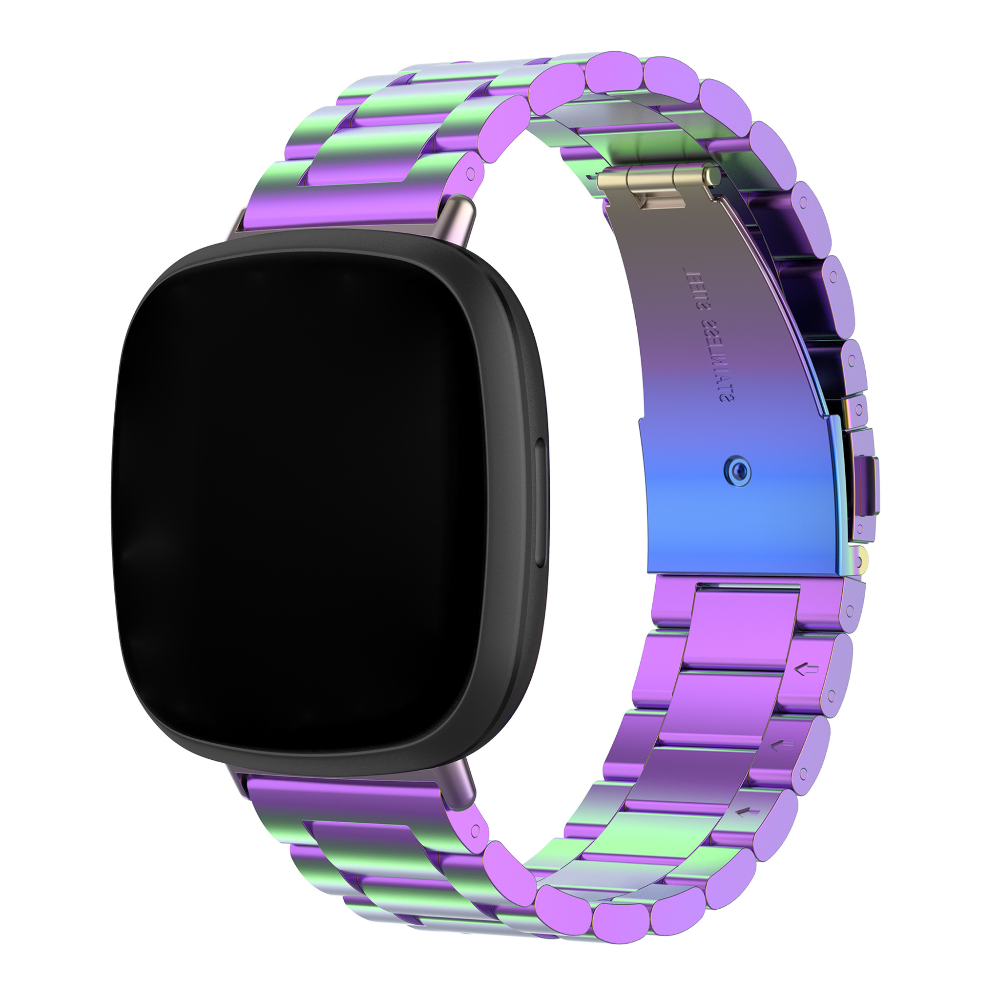  Fitbit Versa 3 / Sense cuentas de acero de enlace banda - colorido