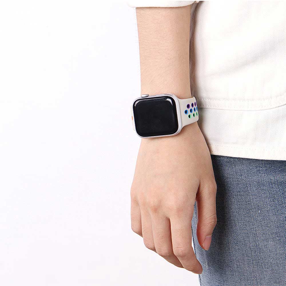 Correa deportiva doble para el Apple Watch - blanco antiguo colorido
