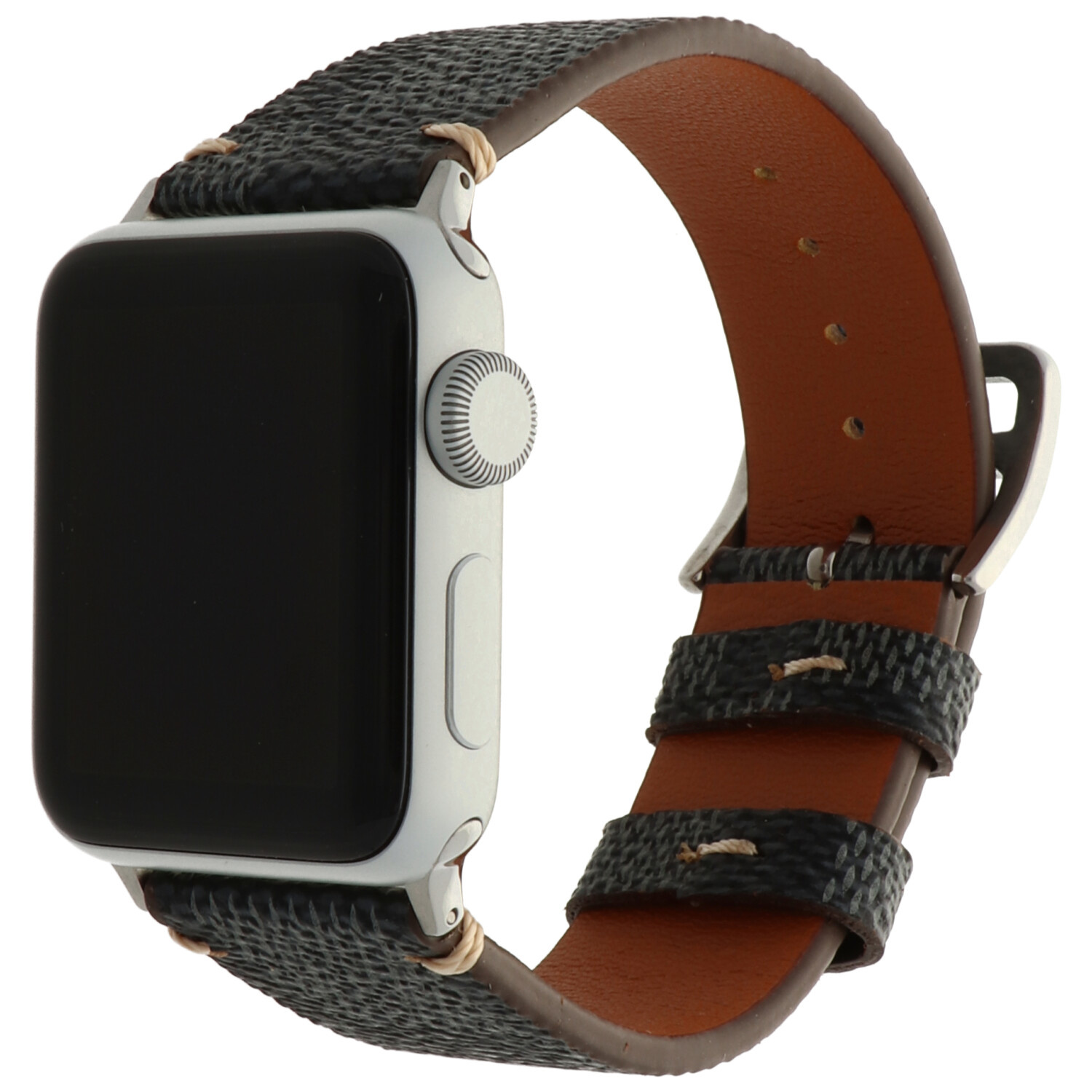 Apple Watch banda de rejilla de piel - negro