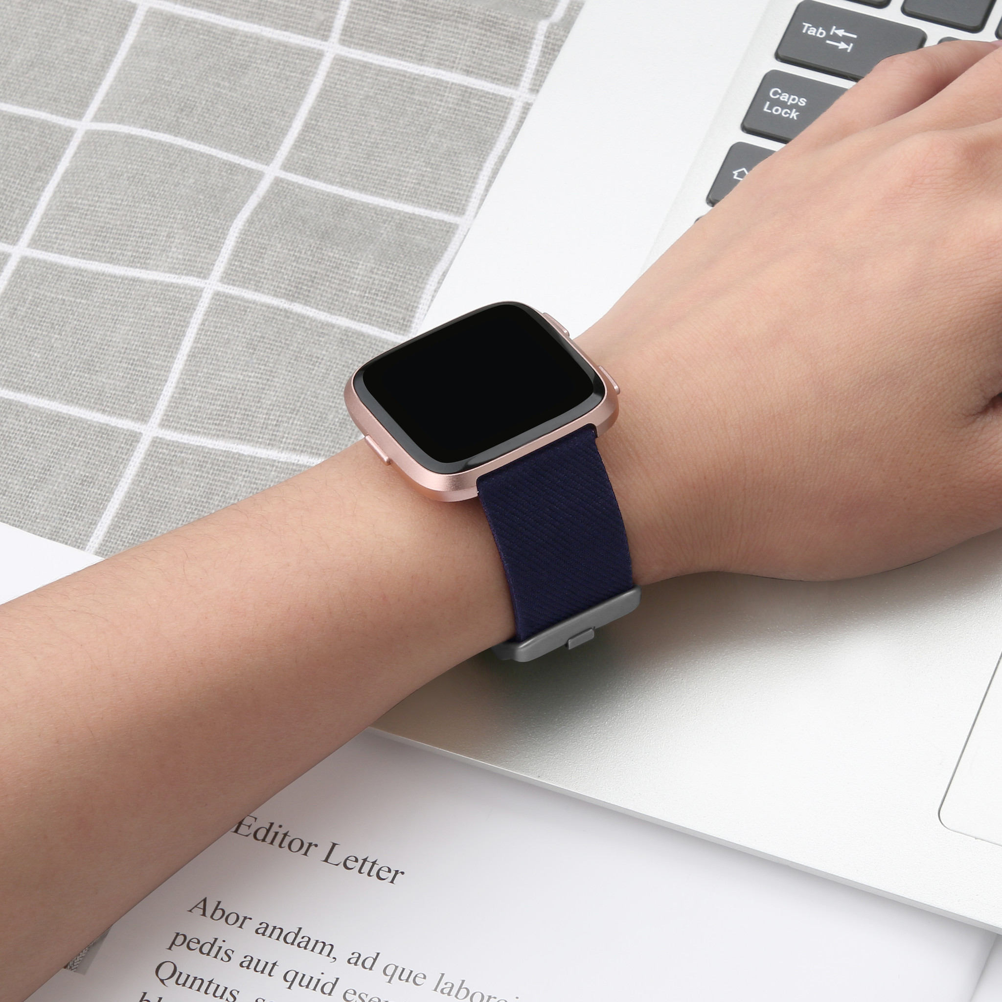 Correa de nailon con hebilla para el Fitbit Versa - azul