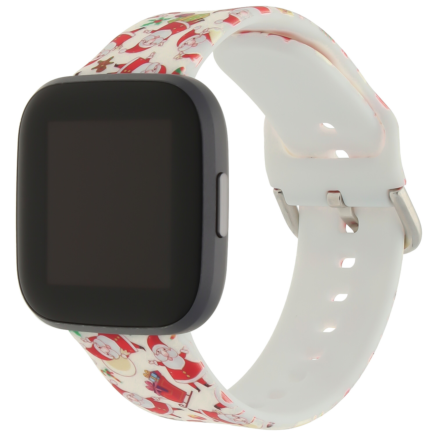 Correa deportiva estampada para el Fitbit Versa - Navidad Santa rojo