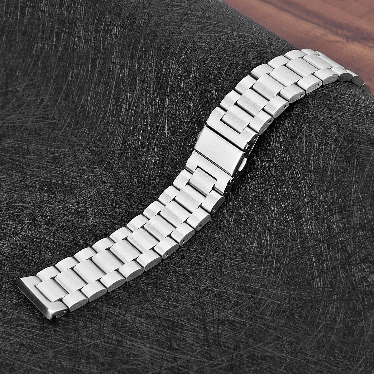 Correa de eslabones de acero con cuentas para el Fitbit Versa - plata