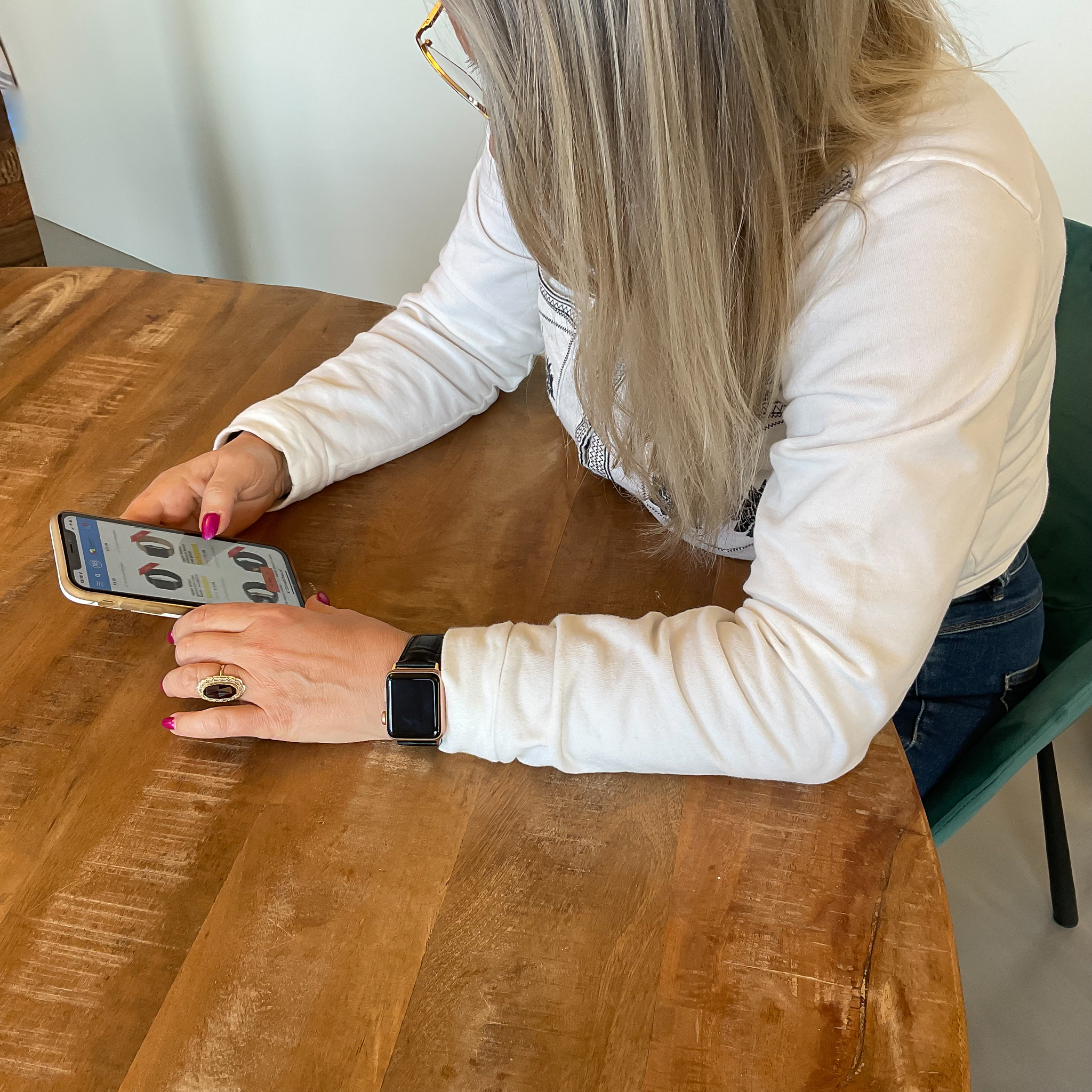 Correa de piel de cocodrilo para el Apple Watch - negro