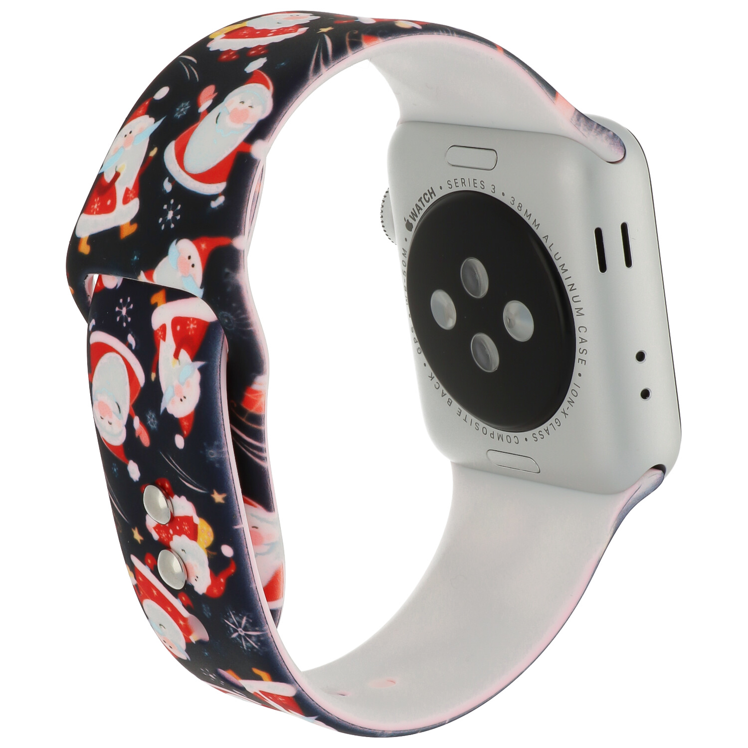 Correa deportiva estampada para el Apple Watch - Navidad Santa azul oscuro