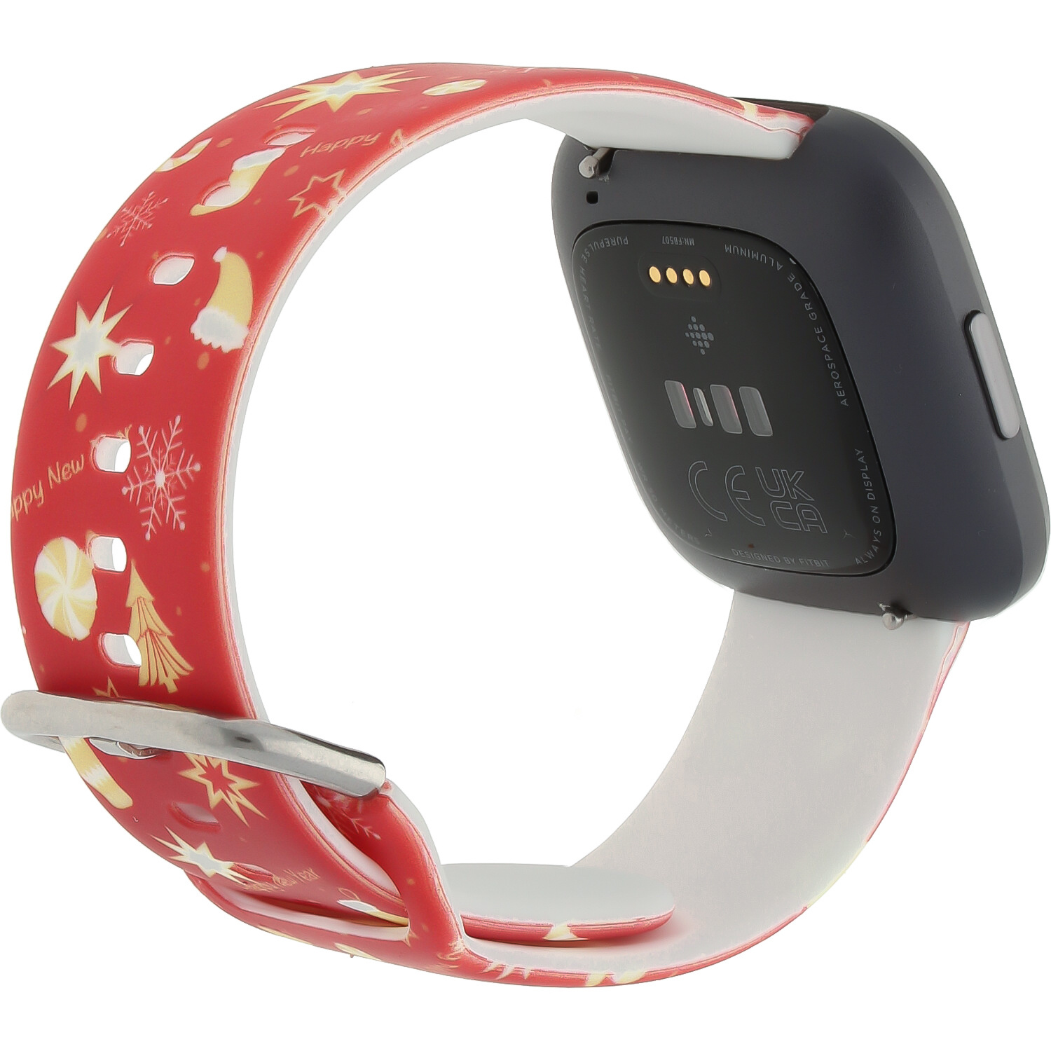 Correa deportiva estampada para el Fitbit Versa - Rojo Navidad