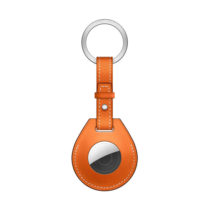 Llavero AirTag de piel PU - naranja