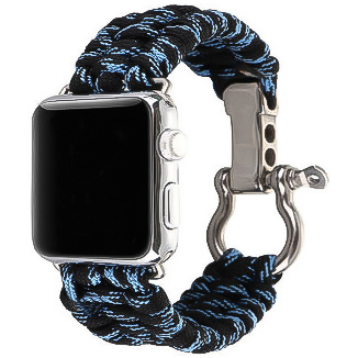 Correa de cuerda de nailon para el Apple Watch - azul camuflaje
