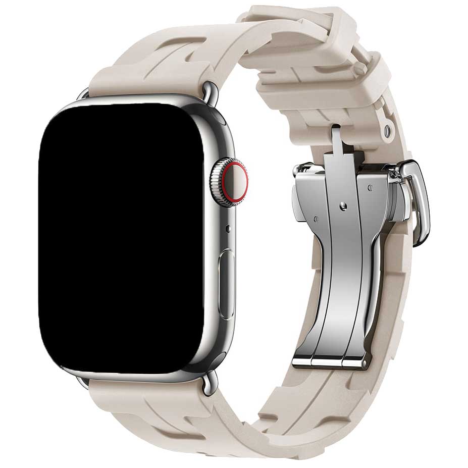 Apple Watch Hermès correa simple tour kilim - blanco estrella 