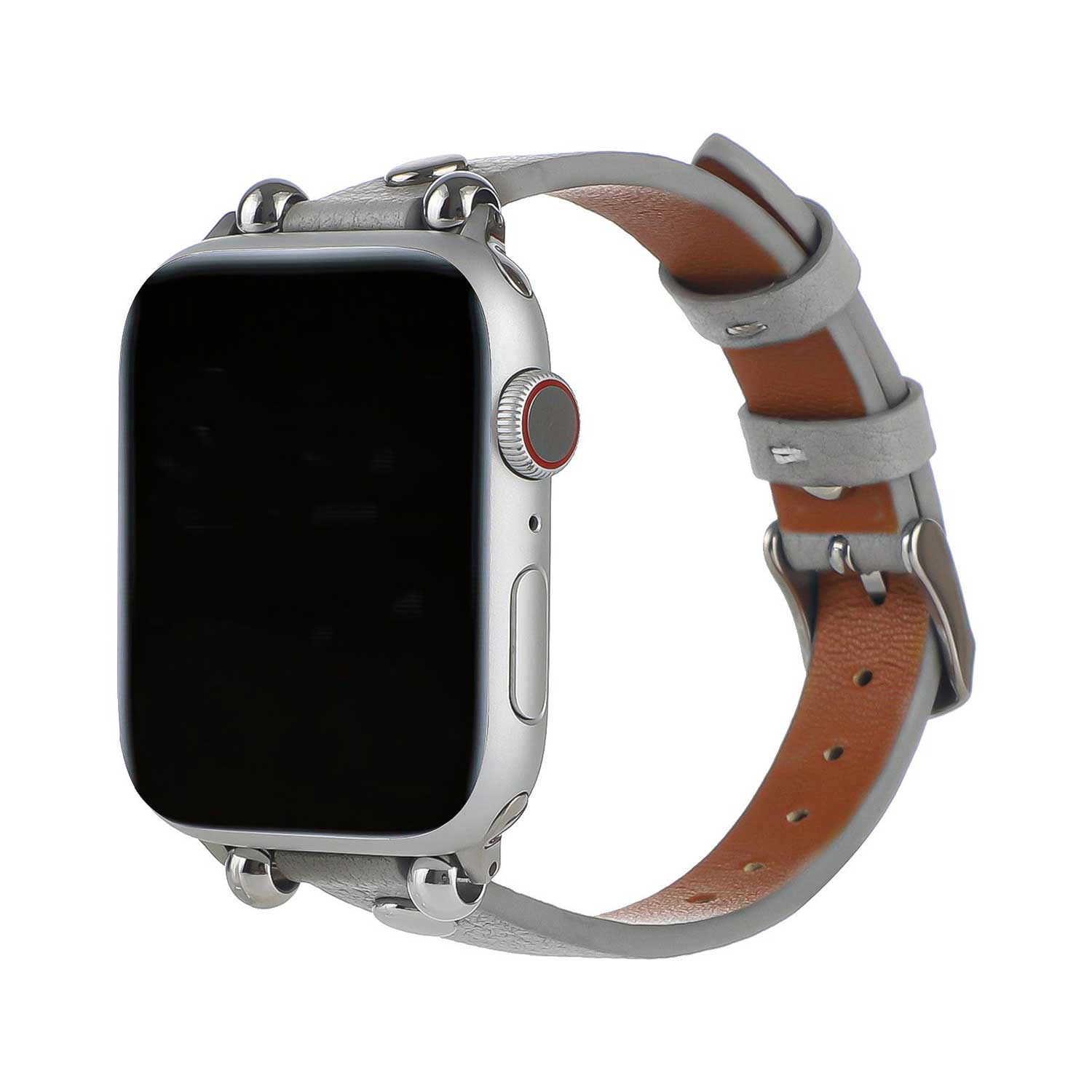Correa inteligente de piel para el Apple Watch - gris