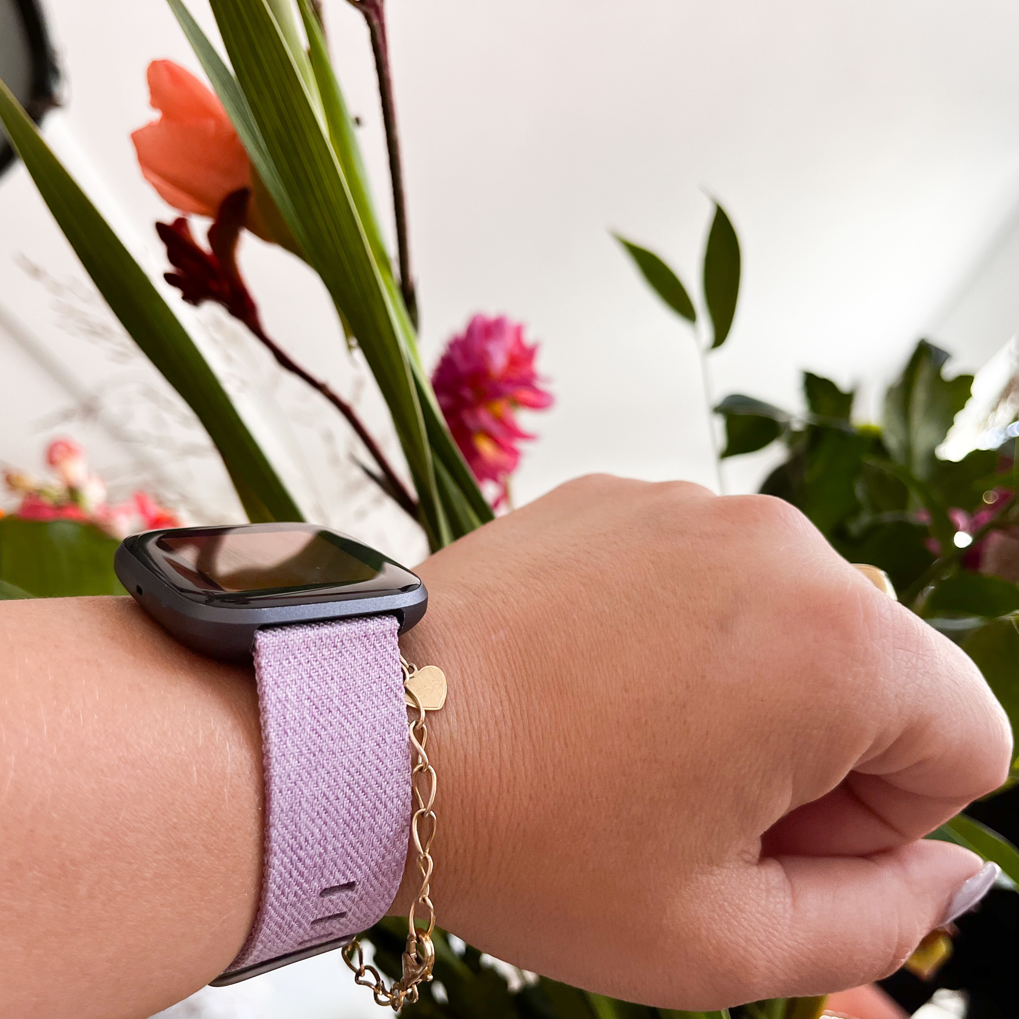 Correa de nailon con hebilla para el Fitbit Versa - lavanda