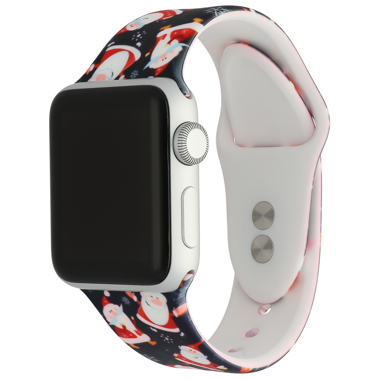 Correa deportiva estampada para el Apple Watch - Navidad Santa azul oscuro