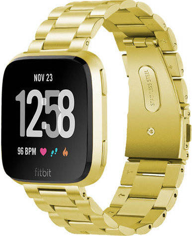 Correa de eslabones de acero con cuentas para el Fitbit Versa - dorada