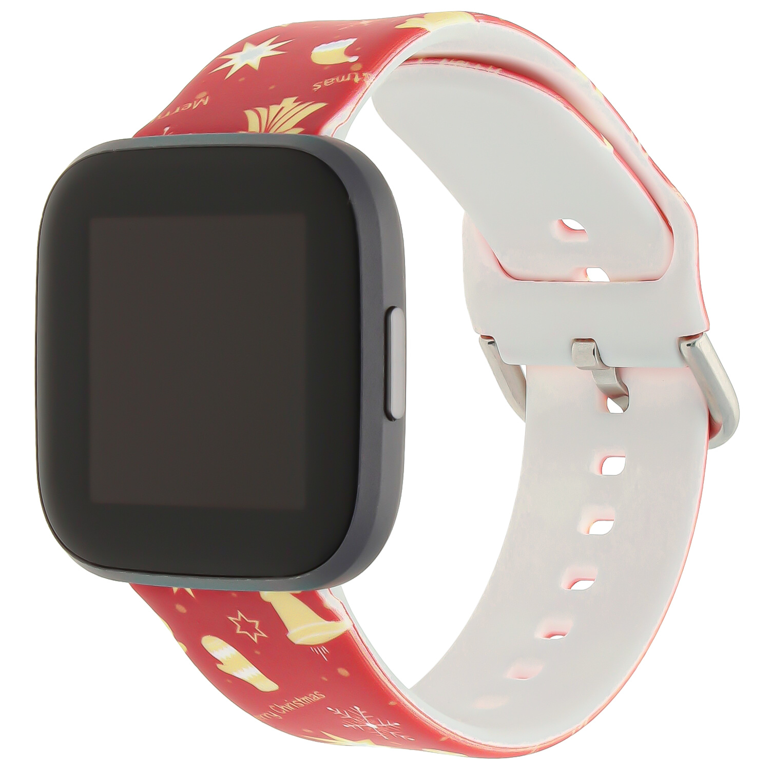 Correa deportiva estampada para el Fitbit Versa - Rojo Navidad