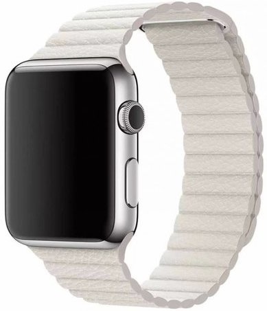 Apple Watch Correa acanalada de piel PU - blanco