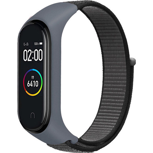 Xiaomi Mi band 3/4/5/6 cinturón running nylon - gris ancla