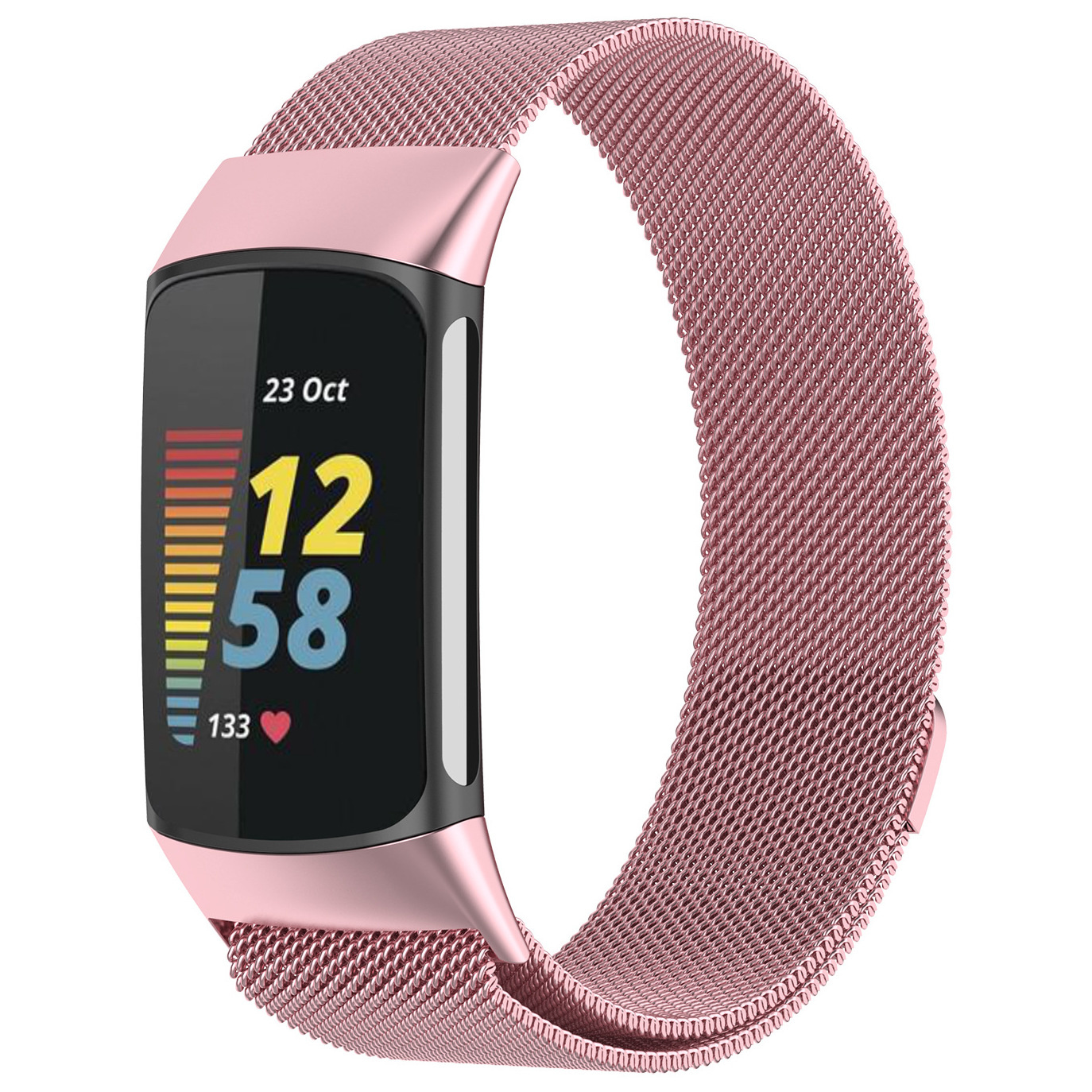  Fitbit Charge 5 milanese banda - rosa