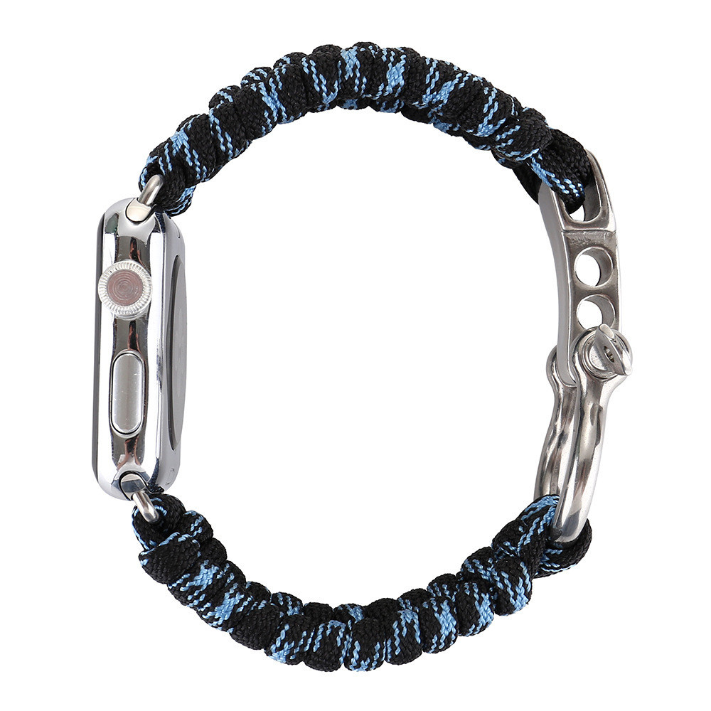 Correa de cuerda de nailon para el Apple Watch - azul camuflaje