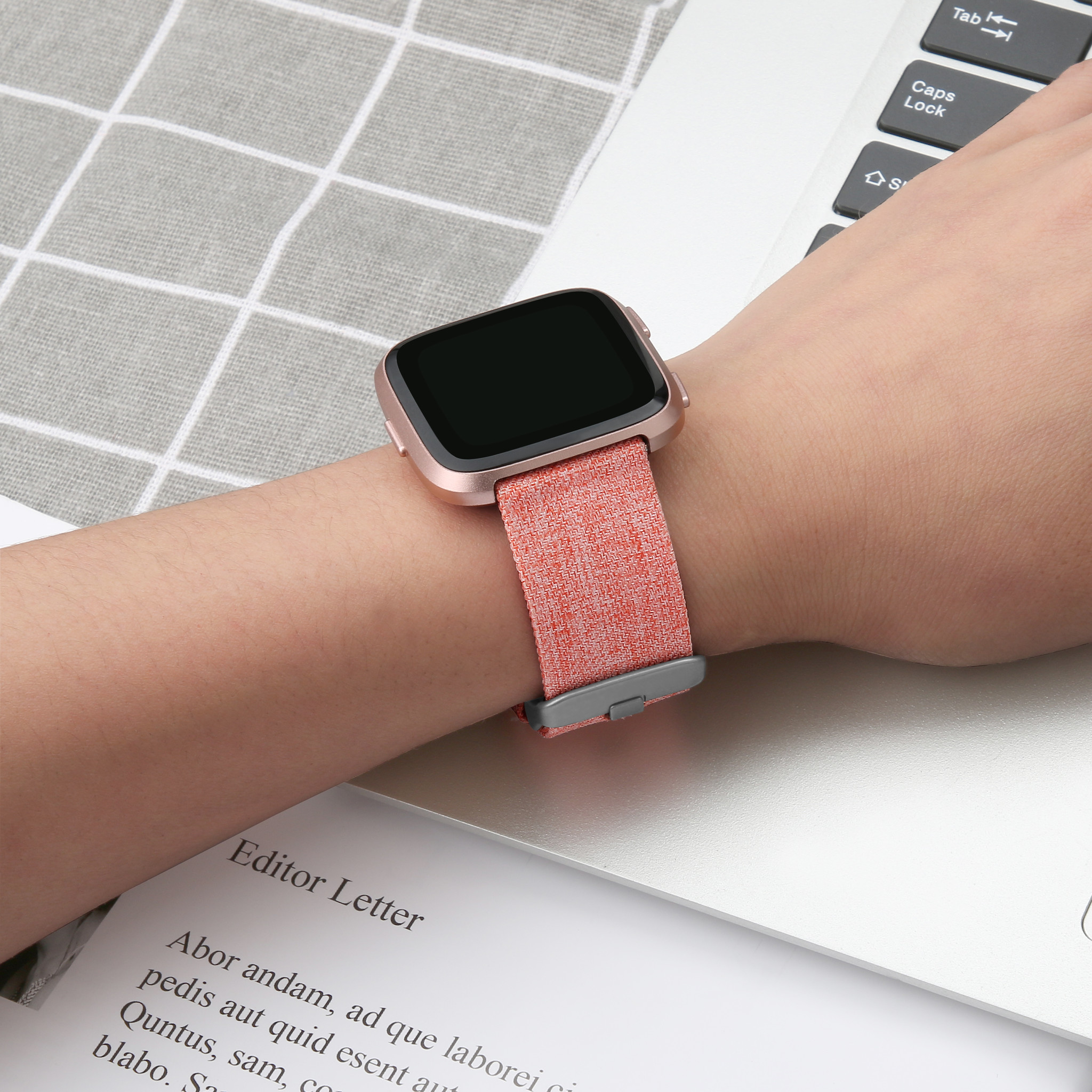 Correa de nailon con hebilla para el Fitbit Versa - naranja