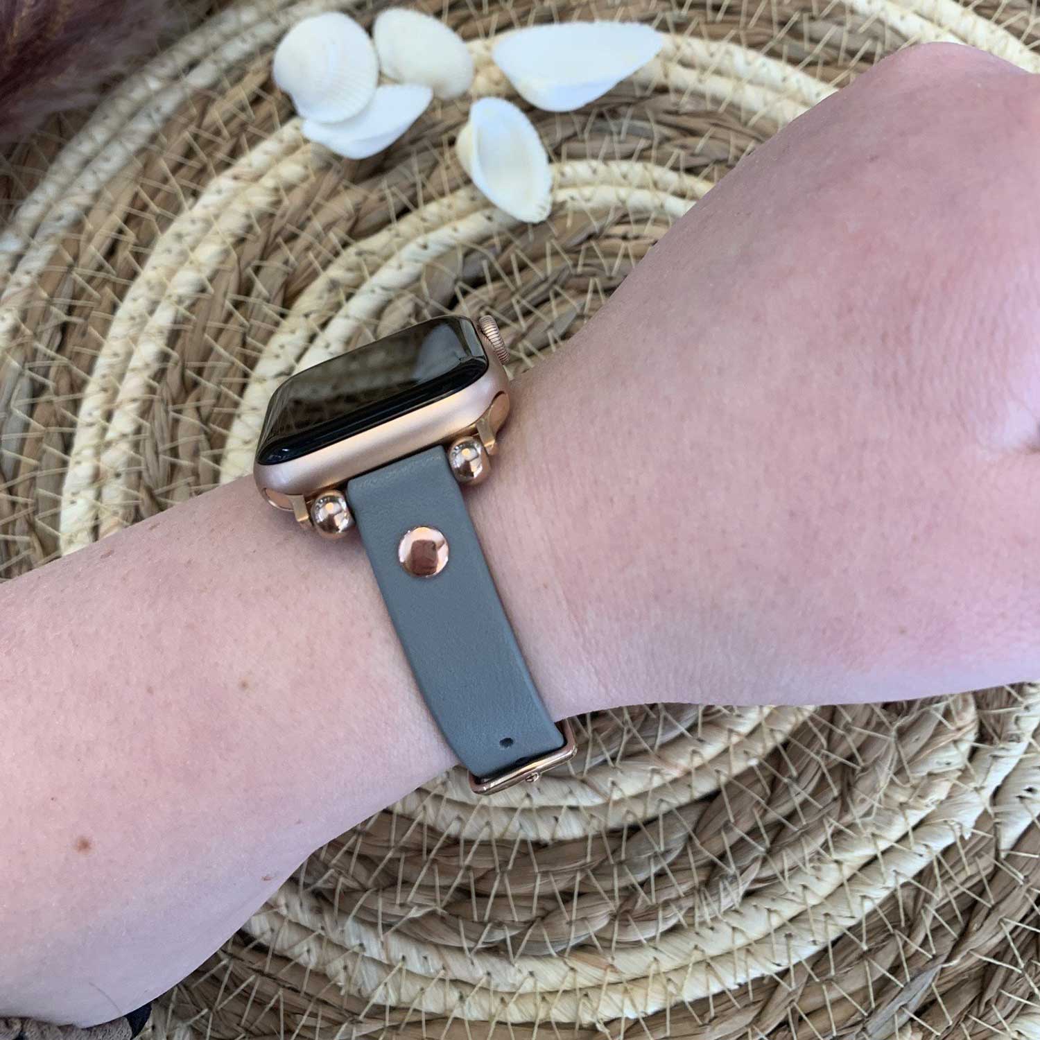 Correa inteligente de piel para el Apple Watch - azul