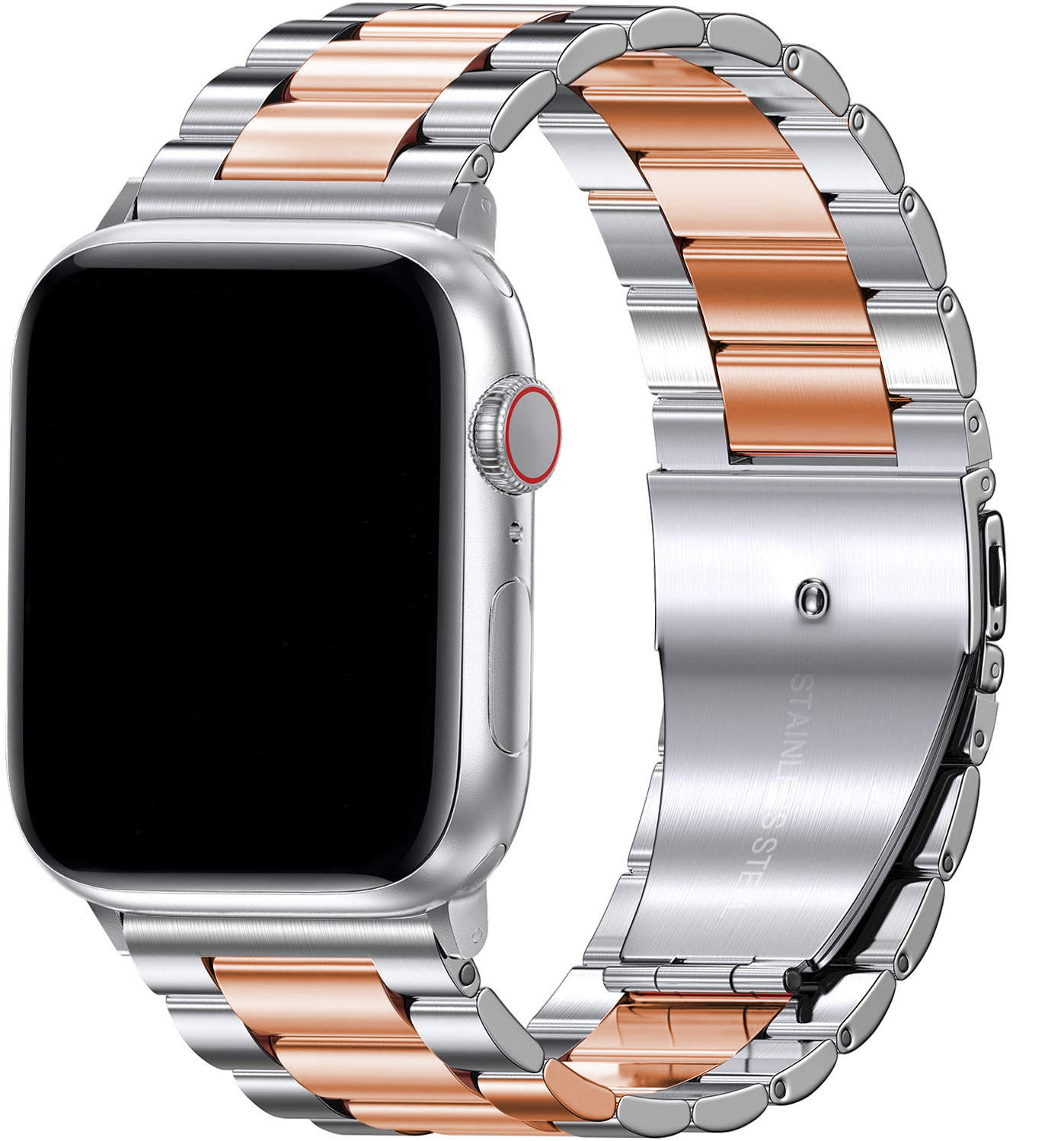 Apple Watch eslabón de acero con cuentas - plata oro rosa