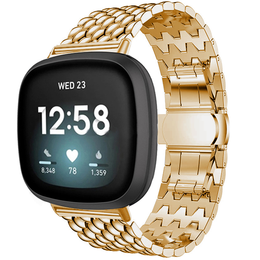  Fitbit Versa 3 / Sense dragon eslabon de acero - oro rosa