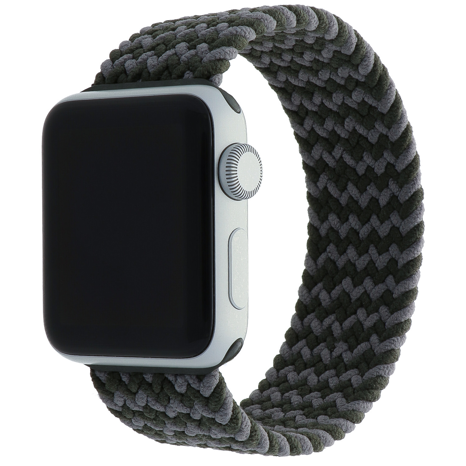 Correa solo loop trenzada de nailon para el Apple Watch - verde gris