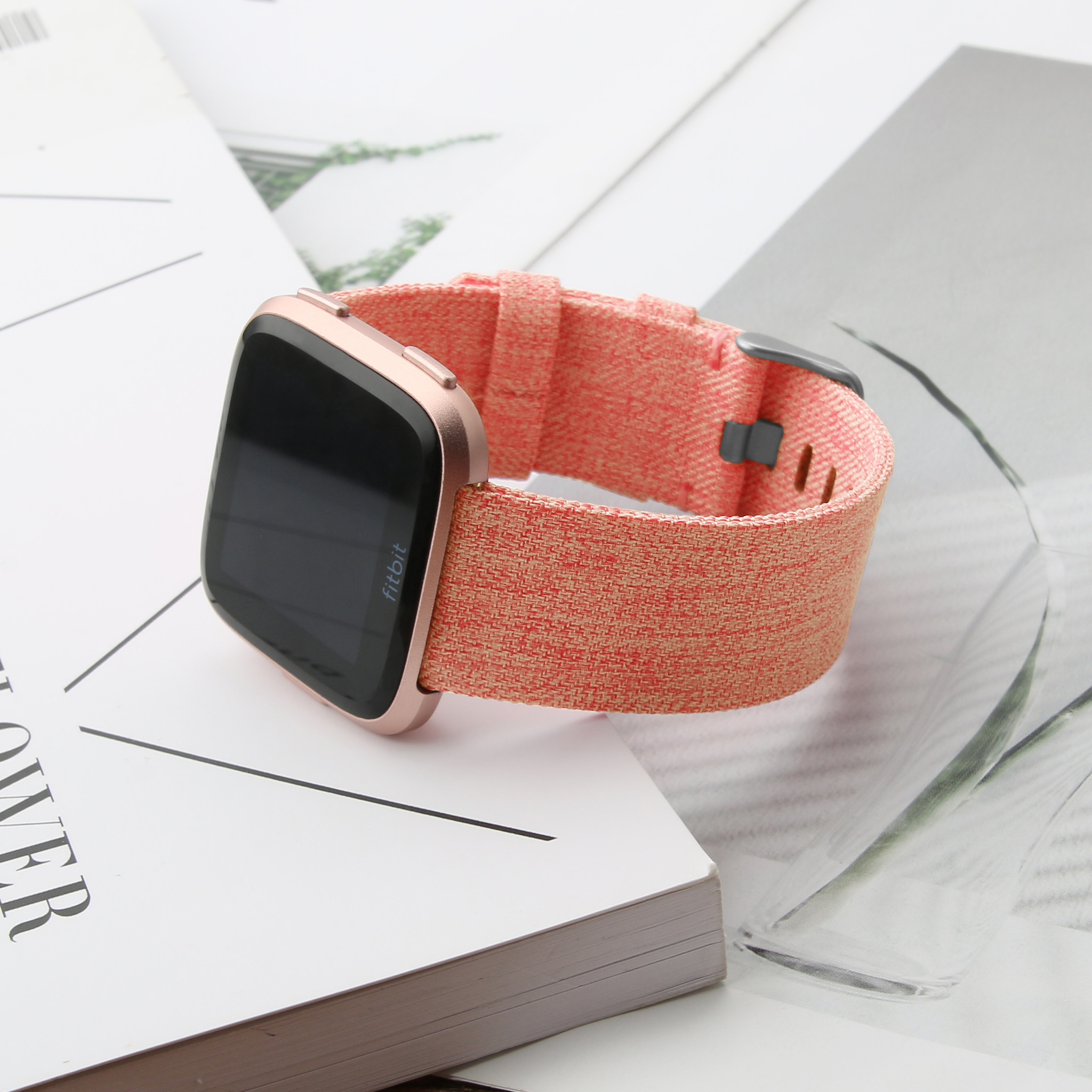 Correa de nailon con hebilla para el Fitbit Versa - naranja